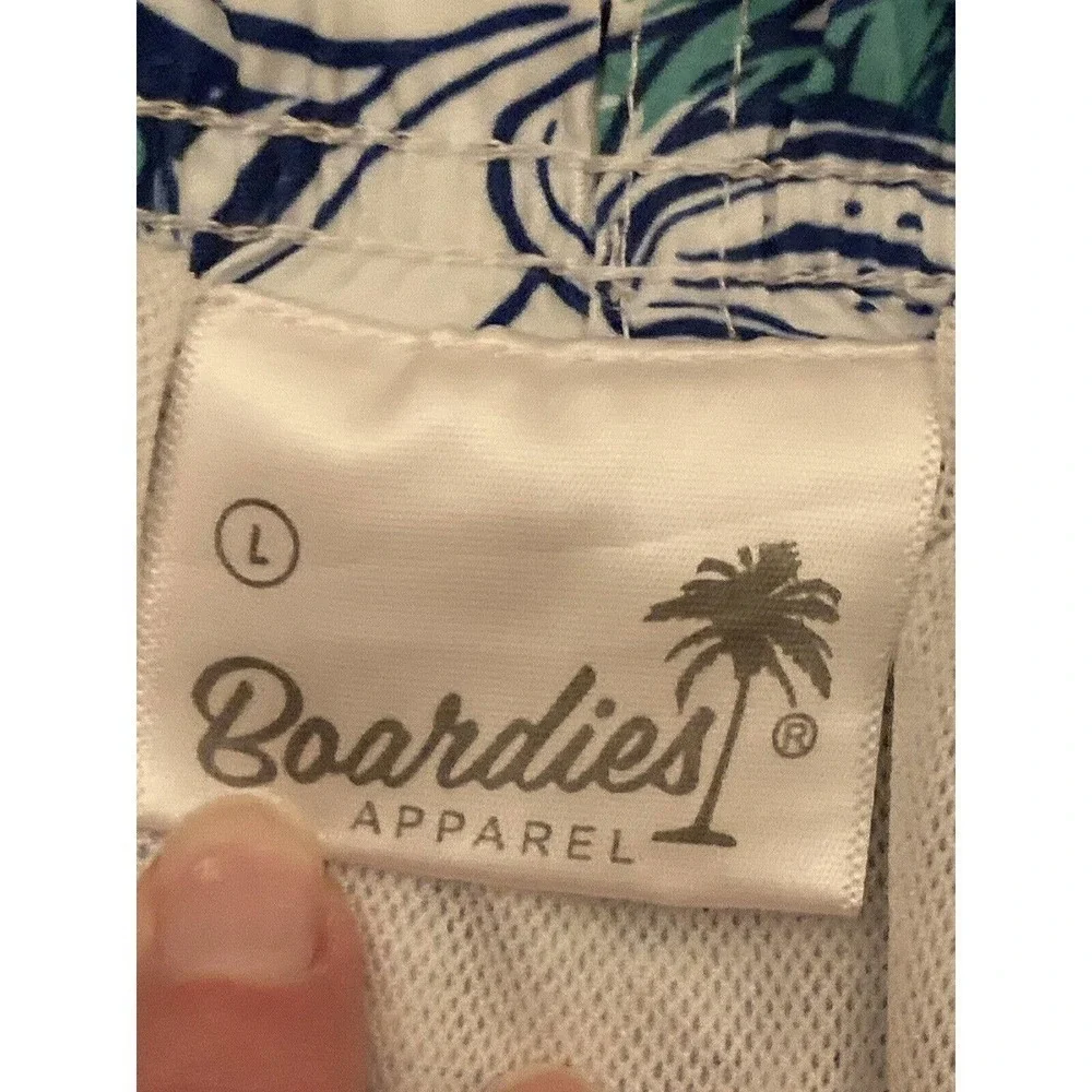 Boardies Swim Trunks Mens Large Blue‎ Tropical Pineapple Hawaiian Drawstring